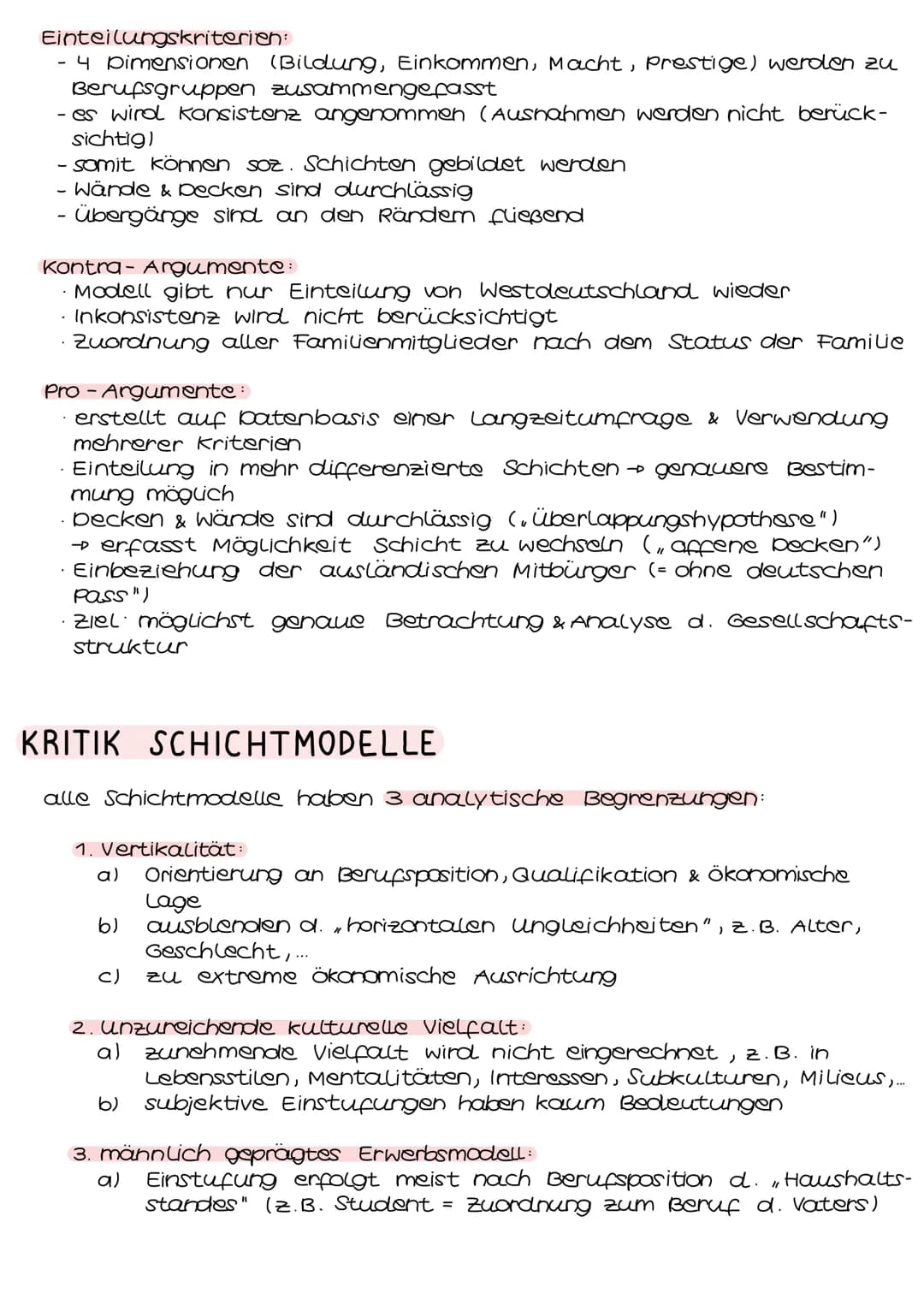 Modelle gesell. Ungleichheit
KLASSEN-MODELL Karl Marx, Mitte 19 Jh.
bargestelle Gesellschaftsgruppen:
Burgeoisie Klasse der Besitzer von Pro