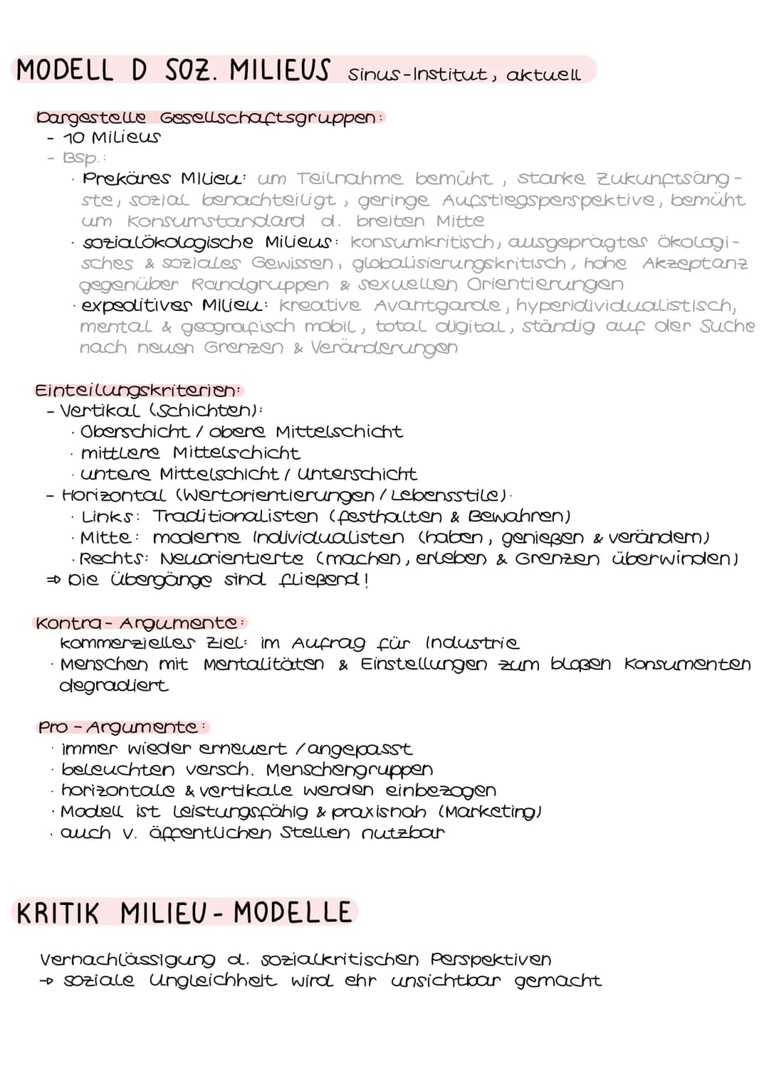Modelle gesell. Ungleichheit
KLASSEN-MODELL Karl Marx, Mitte 19 Jh.
bargestelle Gesellschaftsgruppen:
Burgeoisie Klasse der Besitzer von Pro