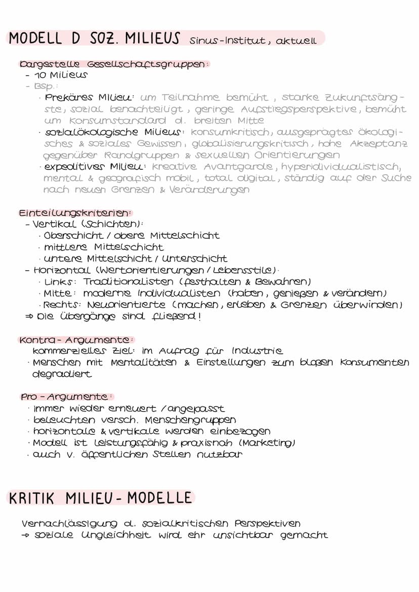 Modelle gesell. Ungleichheit
KLASSEN-MODELL Karl Marx, Mitte 19 Jh.
bargestelle Gesellschaftsgruppen:
Burgeoisie Klasse der Besitzer von Pro