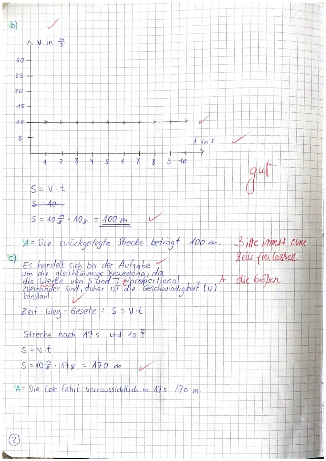 Name:
1. Klausur Physik EF
Aufgabe 1: Fahrt einer Spielzeuglokomotive
Datum: 08.11.22
Eine Spielzeuglokomotive fährt auf geraden Schienen. E