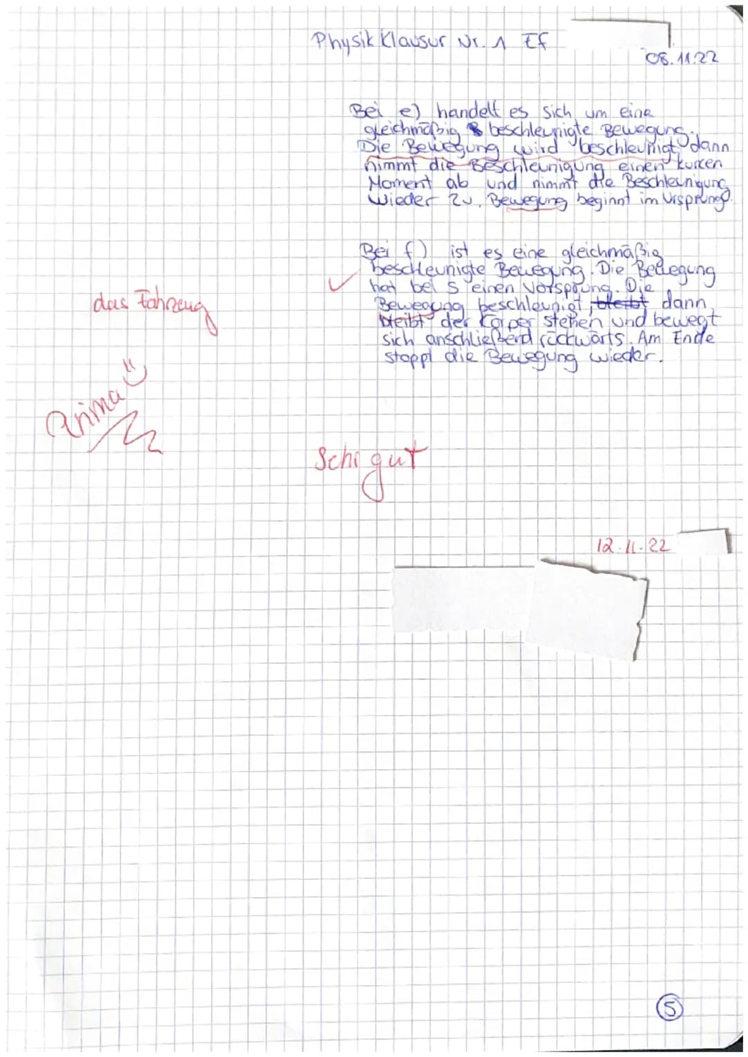 Name:
1. Klausur Physik EF
Aufgabe 1: Fahrt einer Spielzeuglokomotive
Datum: 08.11.22
Eine Spielzeuglokomotive fährt auf geraden Schienen. E