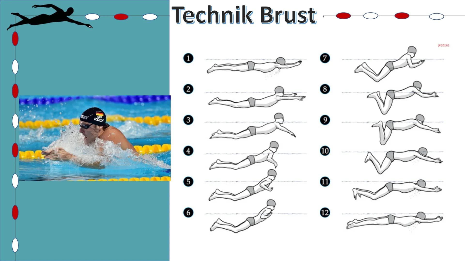 Schwimmen
Helena Kuntzsch 2021 1. Geschichte
2. Technik
2.1 Delphin
2.2 Rücken
2.3 Brust
2.4 Kraul
2.5 Startsprünge
3. Wettkämpfe
3.1 Streck