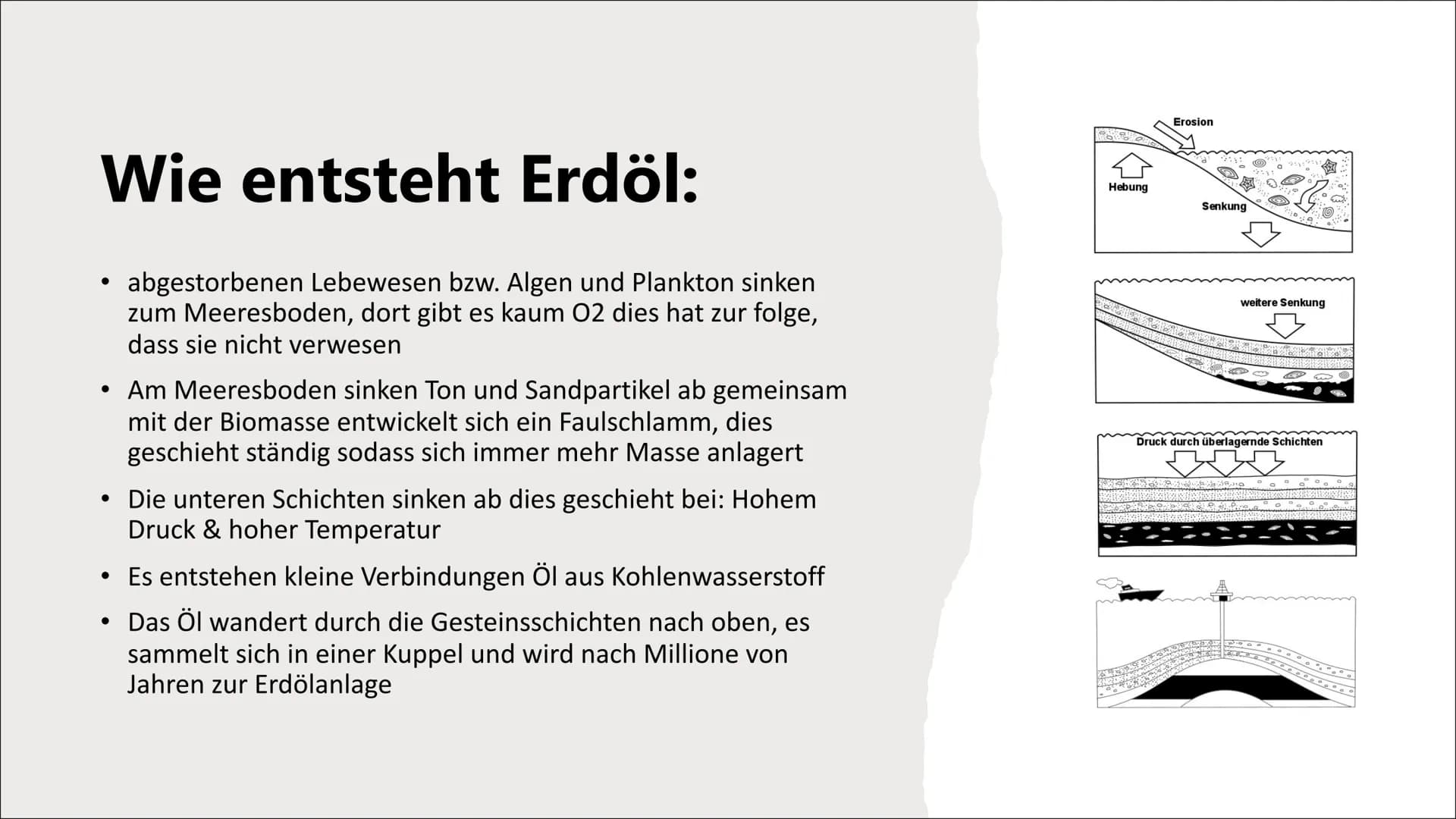Erdöl- fossiler Energie
Träger
(nur begrenzt verfügbar) Inhaltsverzeichnis
●
●
●
●
●
●
●
Was ist Erdöl?
Wie entsteht Erdöl?
Erdölförderung
E