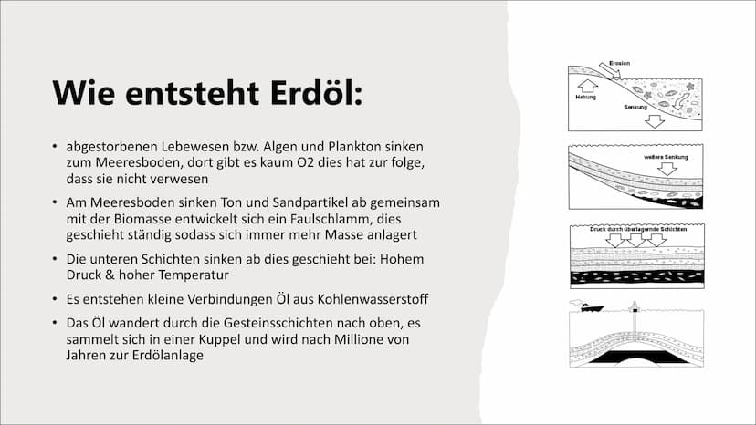 Erdöl- fossiler Energie
Träger
(nur begrenzt verfügbar) Inhaltsverzeichnis
●
●
●
●
●
●
●
Was ist Erdöl?
Wie entsteht Erdöl?
Erdölförderung
E
