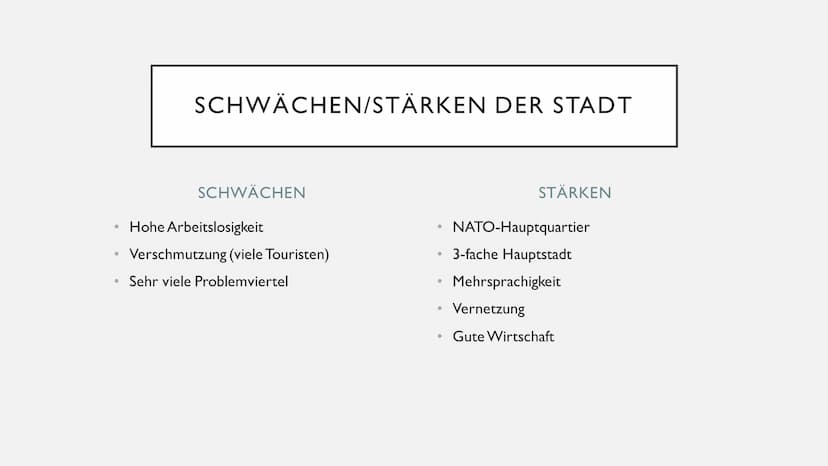 BRÜSSEL GALA
WHETHE
●
●
●
●
●
INHALT
Wichtige Fakten
Wo liegt das?
Welche Sprachen werden
gesprochen?
Sehenswürdigkeiten
Schwächen/Stärken d