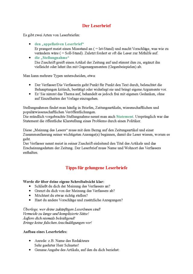 Know Leserbrief thumbnail