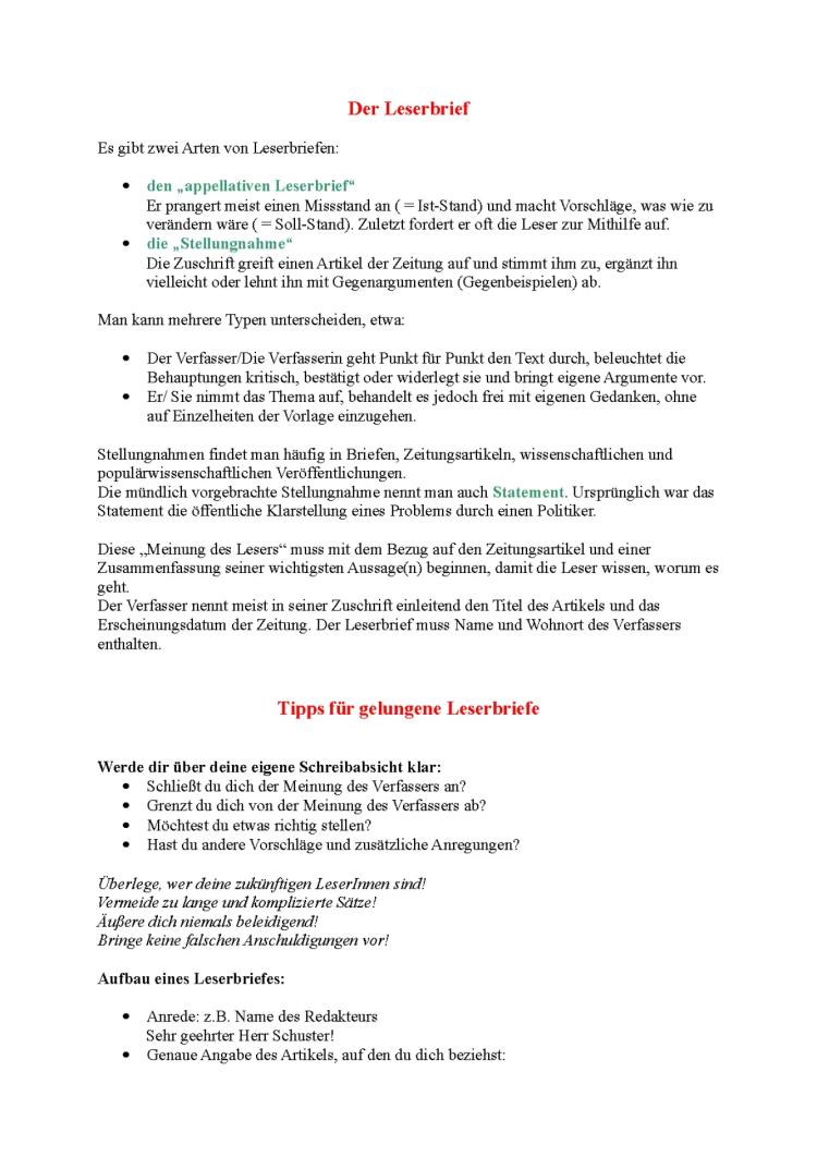 Know Leserbrief thumbnail