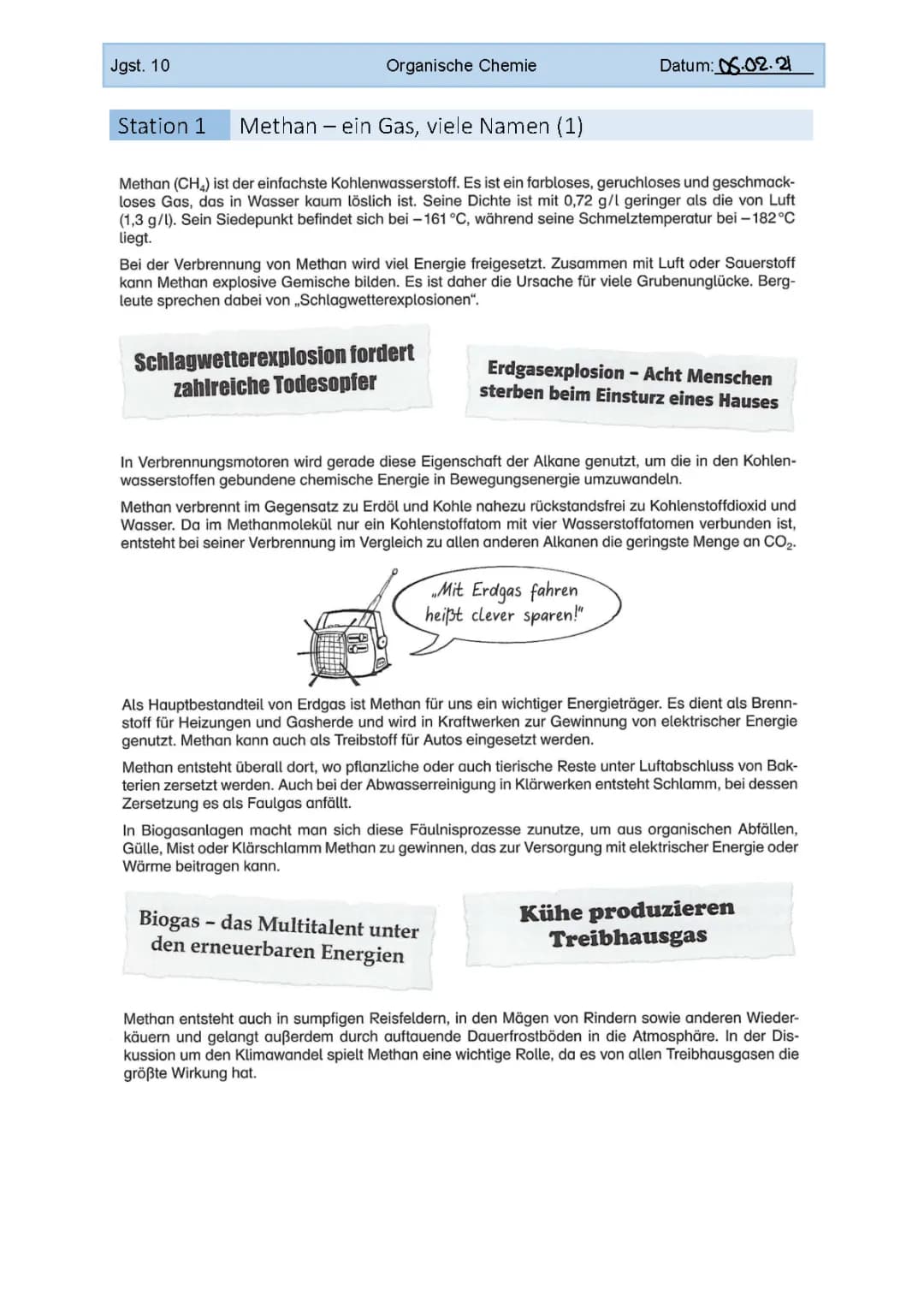 Homologe Reihe der Alkane 