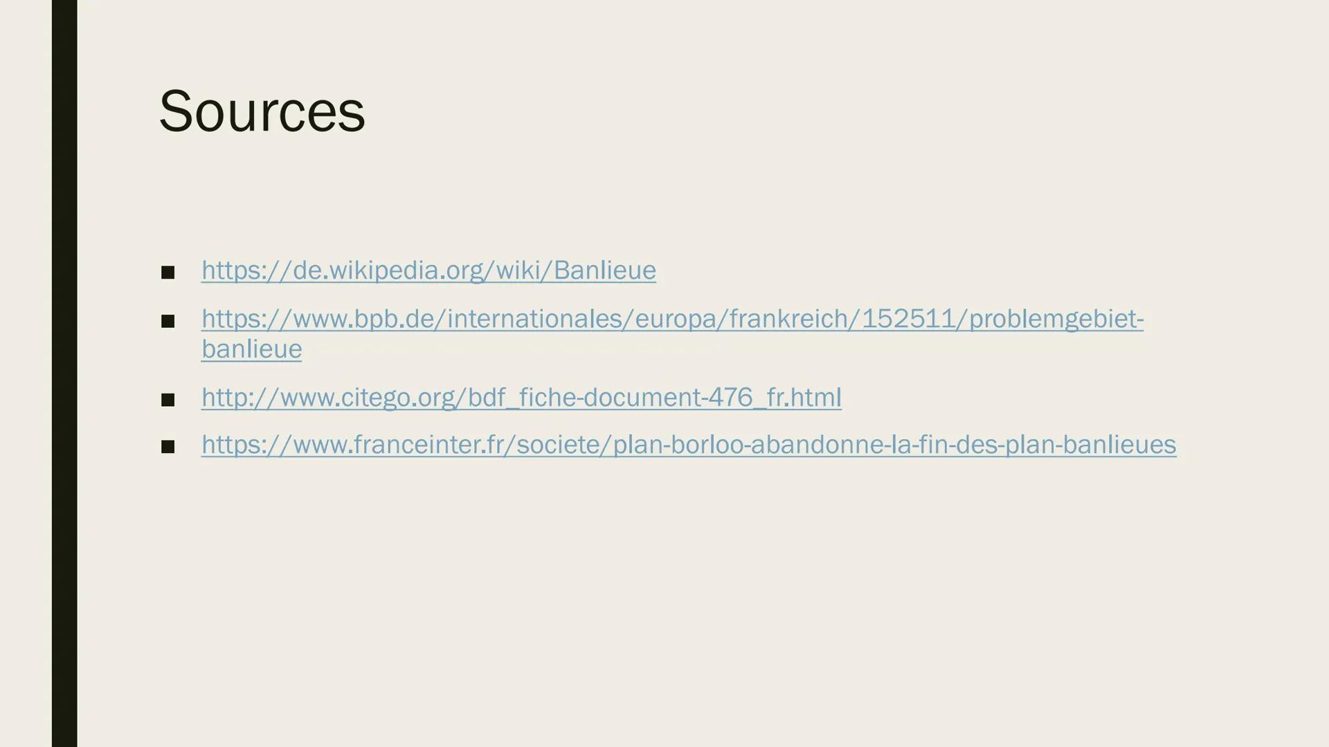 LES BANLIEUES Á
PARIS
La situation actuelle et suggestions d'amélioration Structure
1.
Définition
2. La situation actuelle
3. Les suggestion