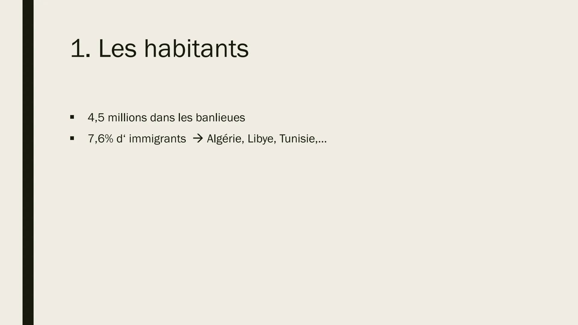 LES BANLIEUES Á
PARIS
La situation actuelle et suggestions d'amélioration Structure
1.
Définition
2. La situation actuelle
3. Les suggestion