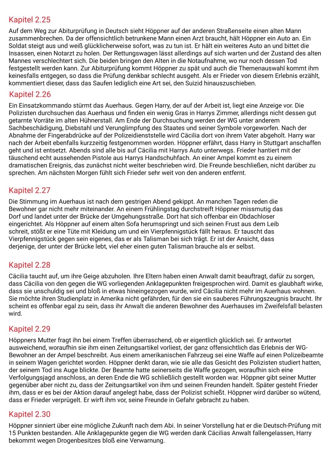 AVERHAUS
→→Kapitelzusammenfassung
Kapitel 1
Im ersten und im gleichen Augenblick kürzesten Kapitel des Romans wird eine Momentaufnahme vorge