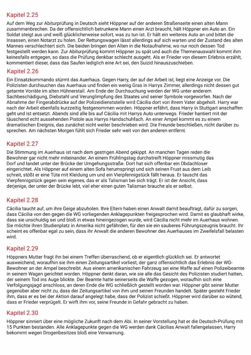 AVERHAUS
→→Kapitelzusammenfassung
Kapitel 1
Im ersten und im gleichen Augenblick kürzesten Kapitel des Romans wird eine Momentaufnahme vorge