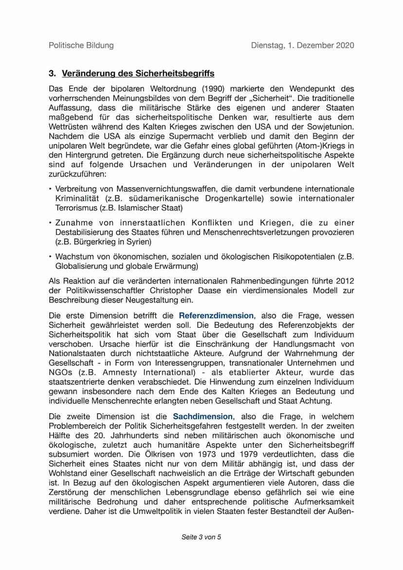 Politische Bildung
Merkmale der heutigen Weltordnung
Das System der Internationalen Beziehungen
Dienstag, 1. Dezember 2020
1. Theorie der in