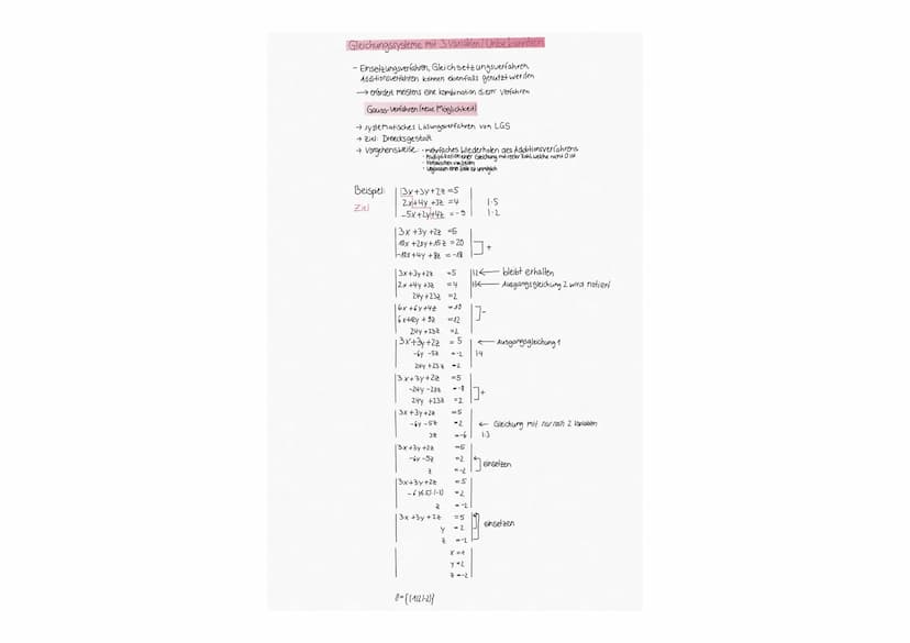 Gleichungssysteme
lösen
Gleichungssysteme mit 2 Variablen / Unbekannten
Einsetzungsverfahren
Die eine Gleichung wird nach einer
Variable umg