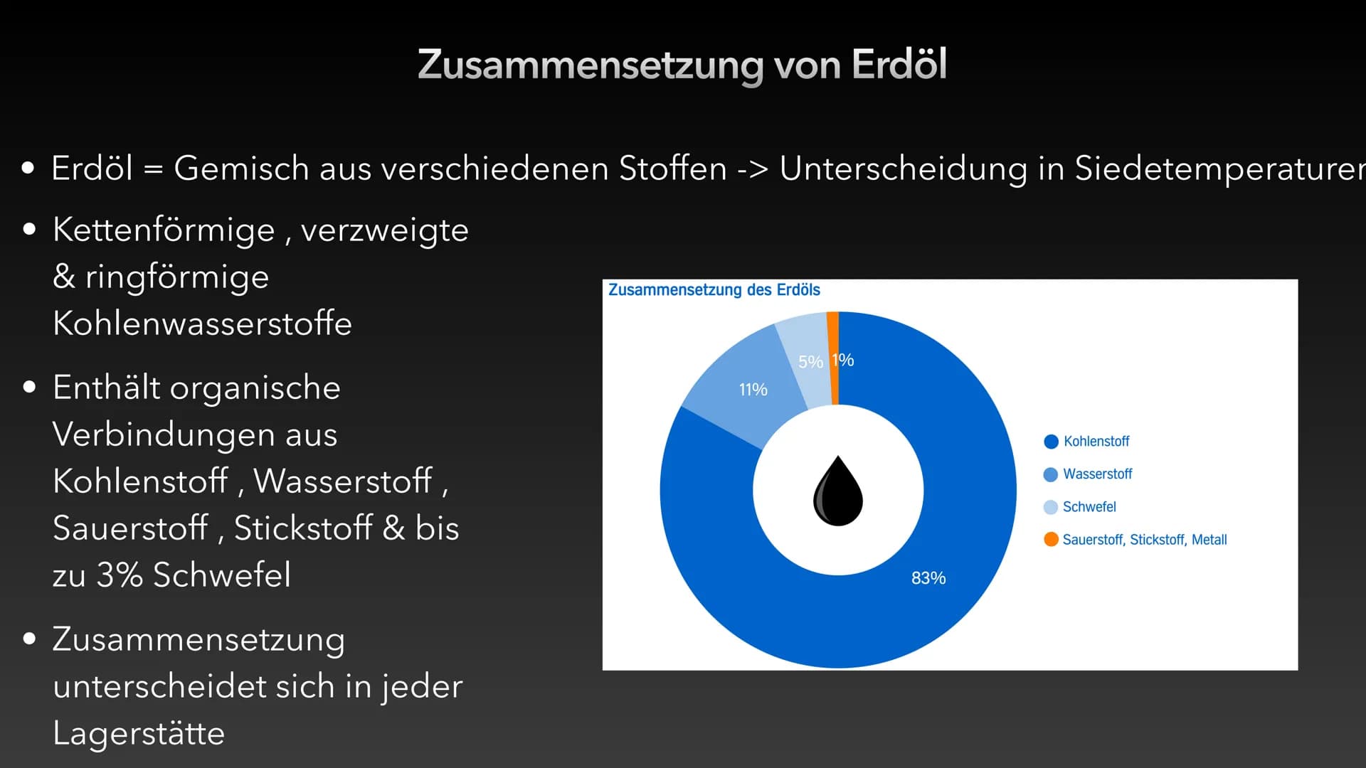 Erdöl und Erdgas als fossile
Rohstoffe und Energieträger ●
Entstehung von Erdöl & Erdgas
• Zusammensetzung von Erdöl & Erdgas
Eigenschaften 