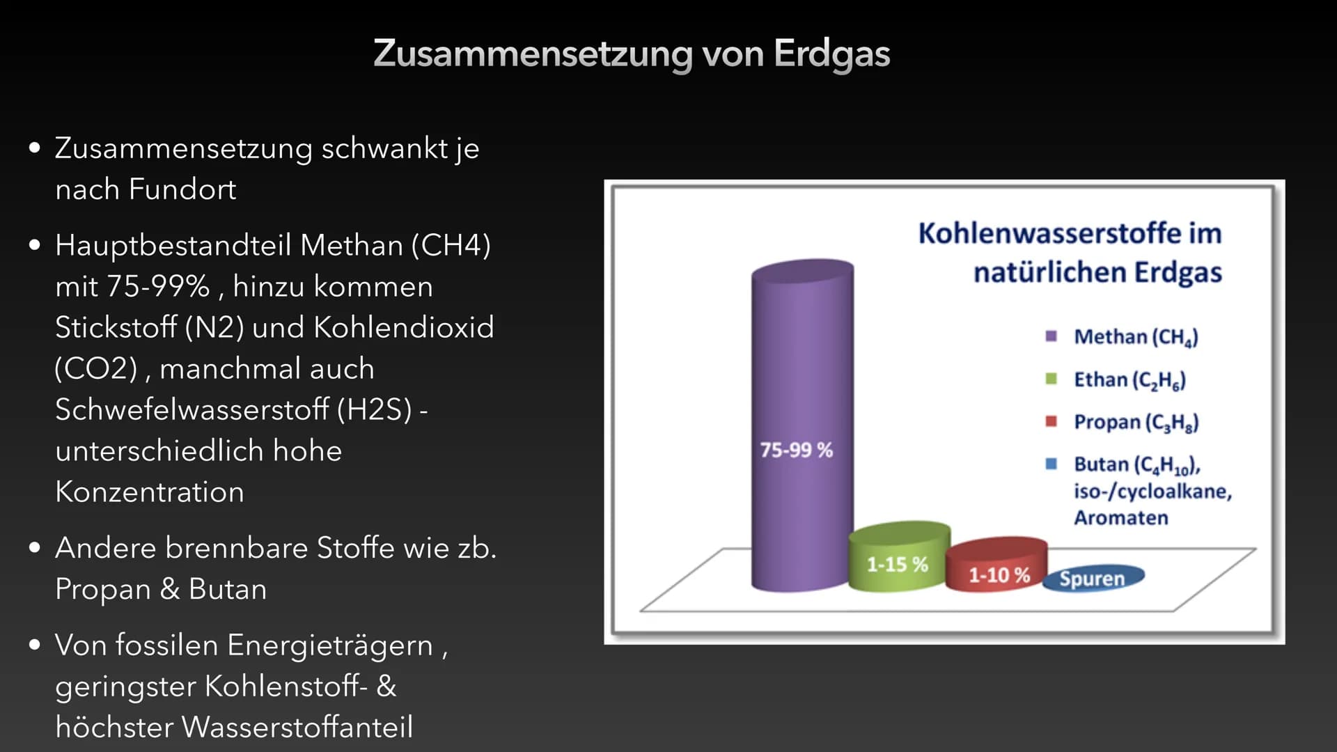 Erdöl und Erdgas als fossile
Rohstoffe und Energieträger ●
Entstehung von Erdöl & Erdgas
• Zusammensetzung von Erdöl & Erdgas
Eigenschaften 