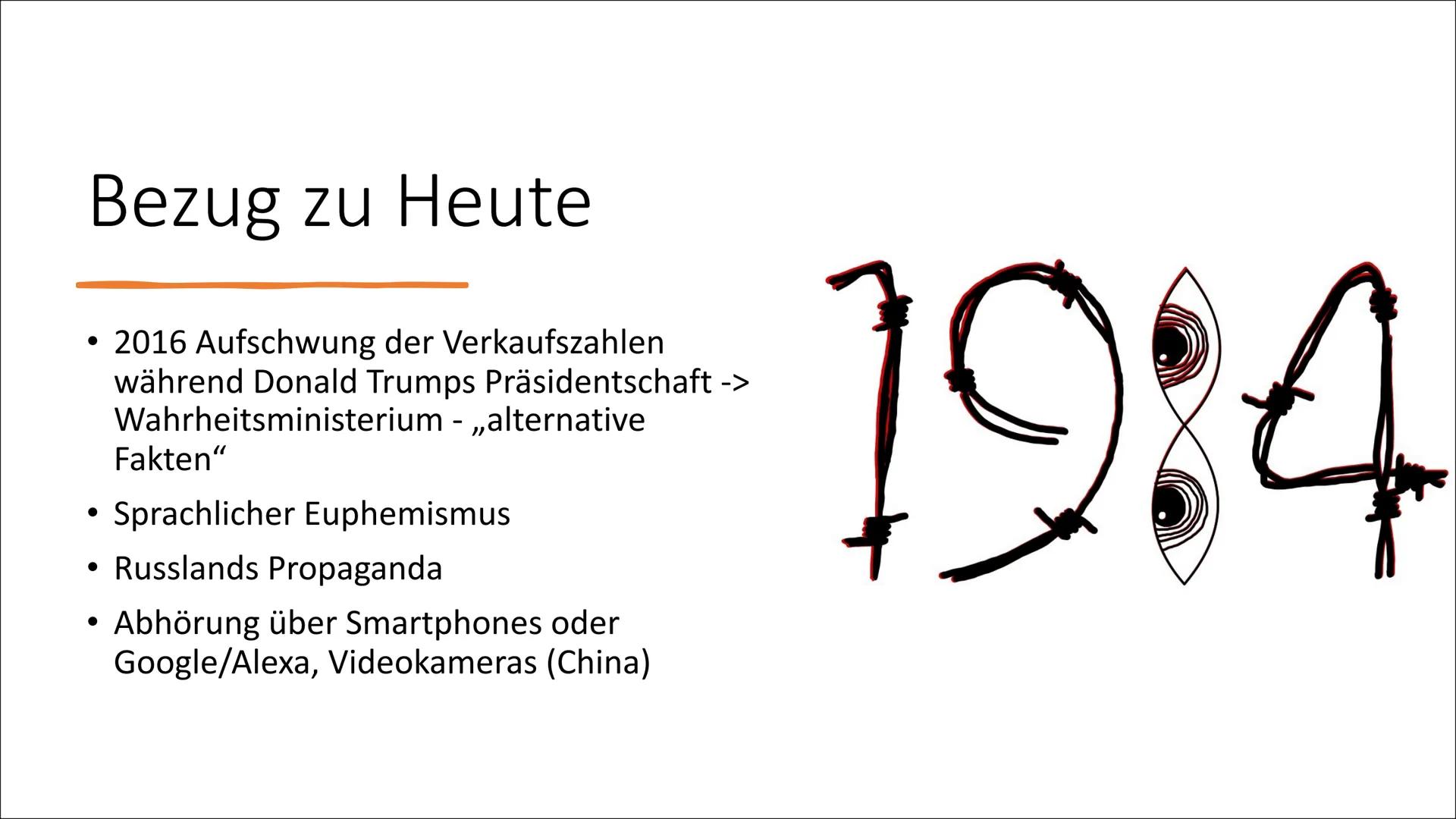 1984
George Orwell Inhaltsverzeichnis
George Orwell
Hintergrund
Einleitung ,,1984"
Inhaltsangabe
●
●
●
• Weltkarte
●
●
●
●
●
Staatssystem
Ko