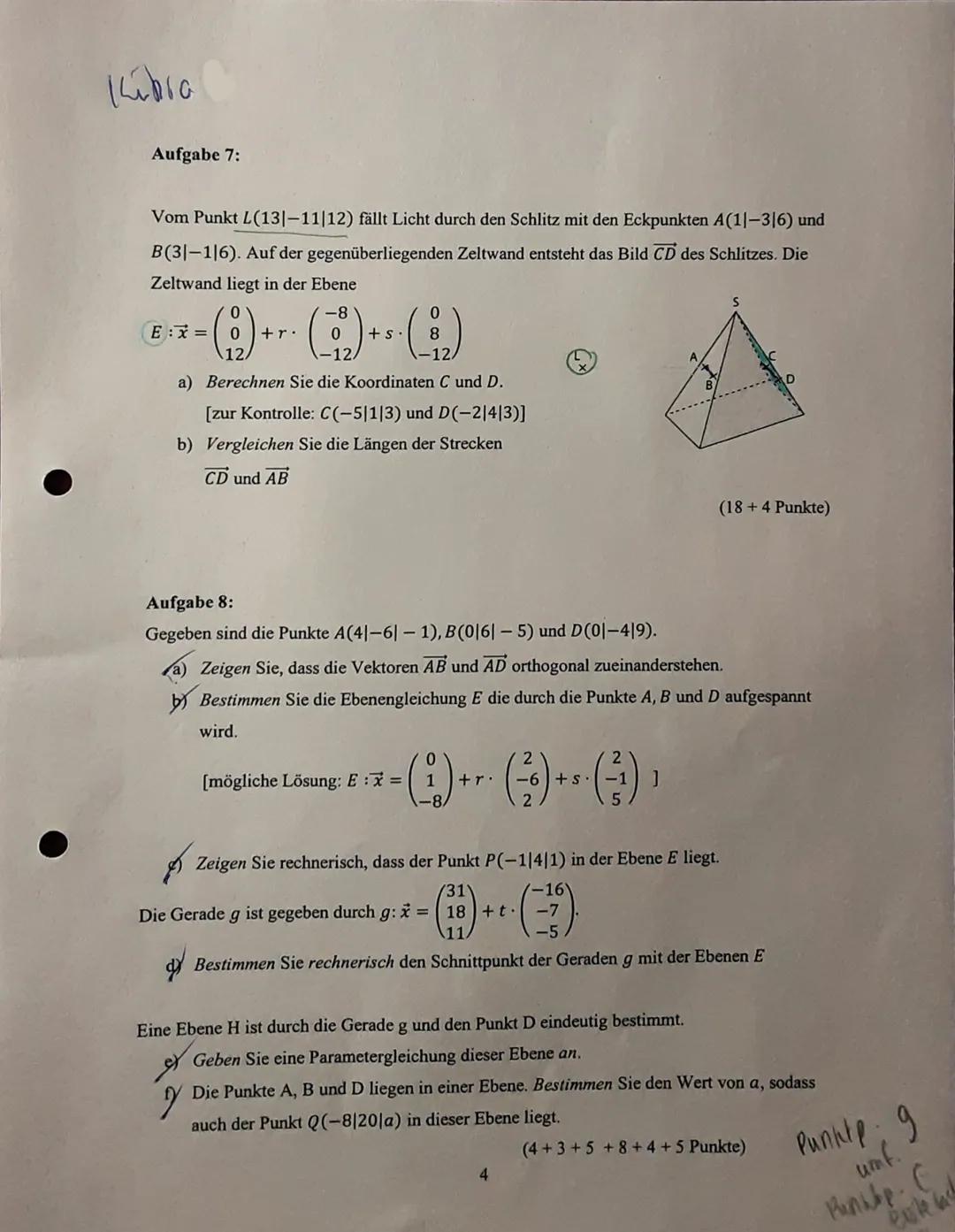 Taschenrechner
freier Teil
OCA)
a A(31-214), B(71-41-2); C (^1-117)
AB · ·
FBS - (-²) (²) (-²) I Die spannvektoren sind
AC (²) (-²) (-²)) Ka