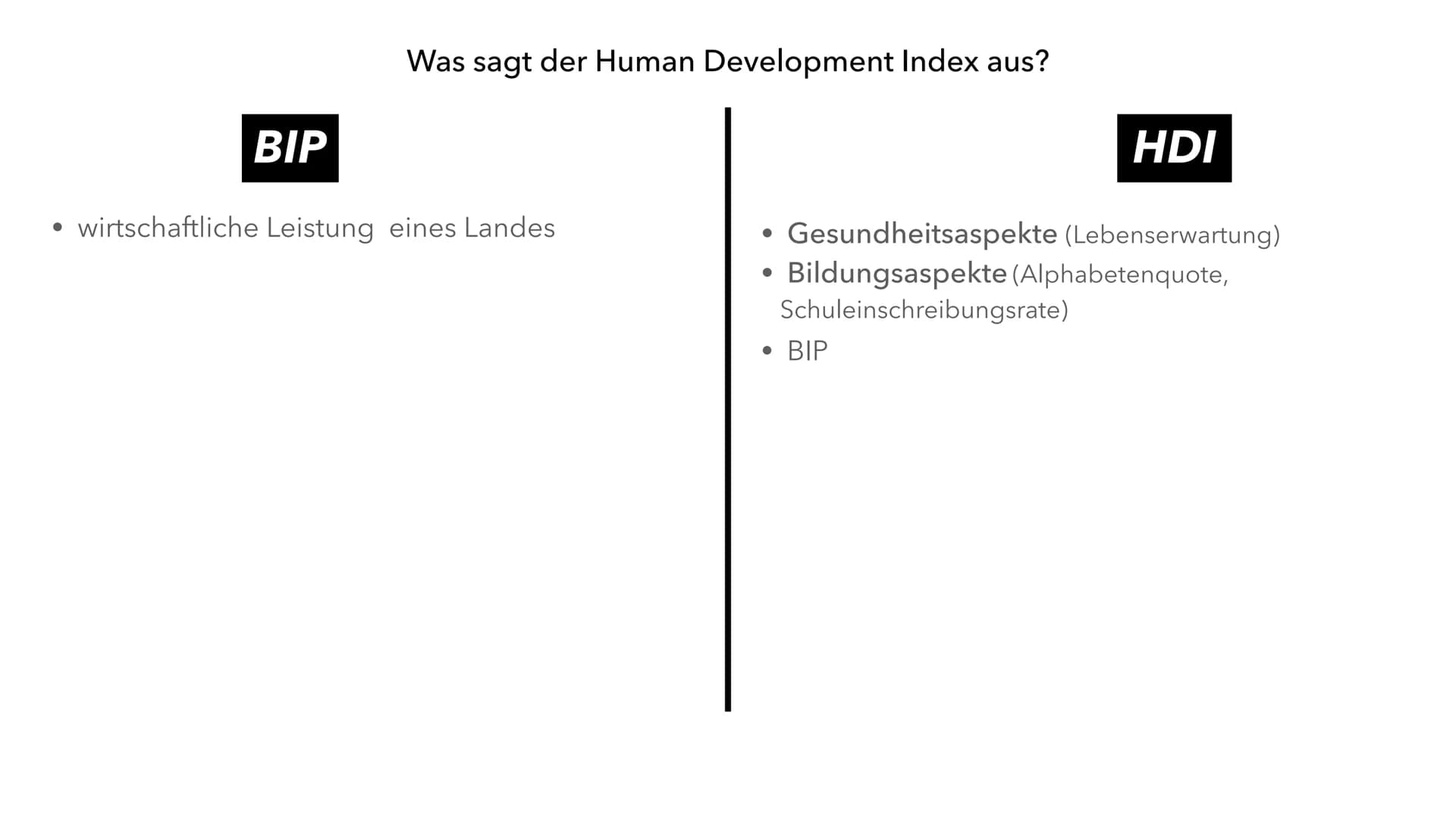 „Menschen sind der wirkliche Reichtum eines Landes. Das
grundlegende Ziel von Entwicklung, Rahmenbedingungen zu
schaffen, die Menschen ein l