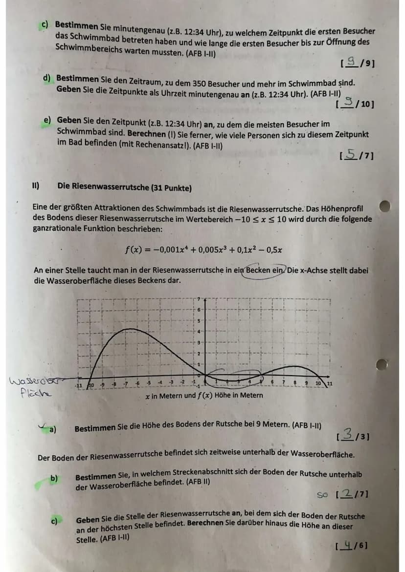 Aufgabe 1: Funktionen beschreiben (AFB I-II)
Untersuchen Sie graphisch die Eigenschaften der folgenden Funktion und tragen Sie Ihre
Ergebnis