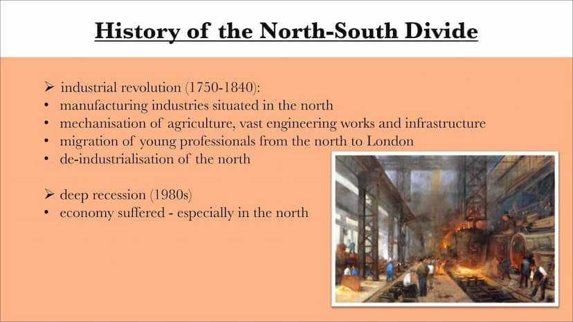 England's
North-South
divide Northern
England
Southern
England
The geographical divide of England
Midlands north-south divide
refers to the 
