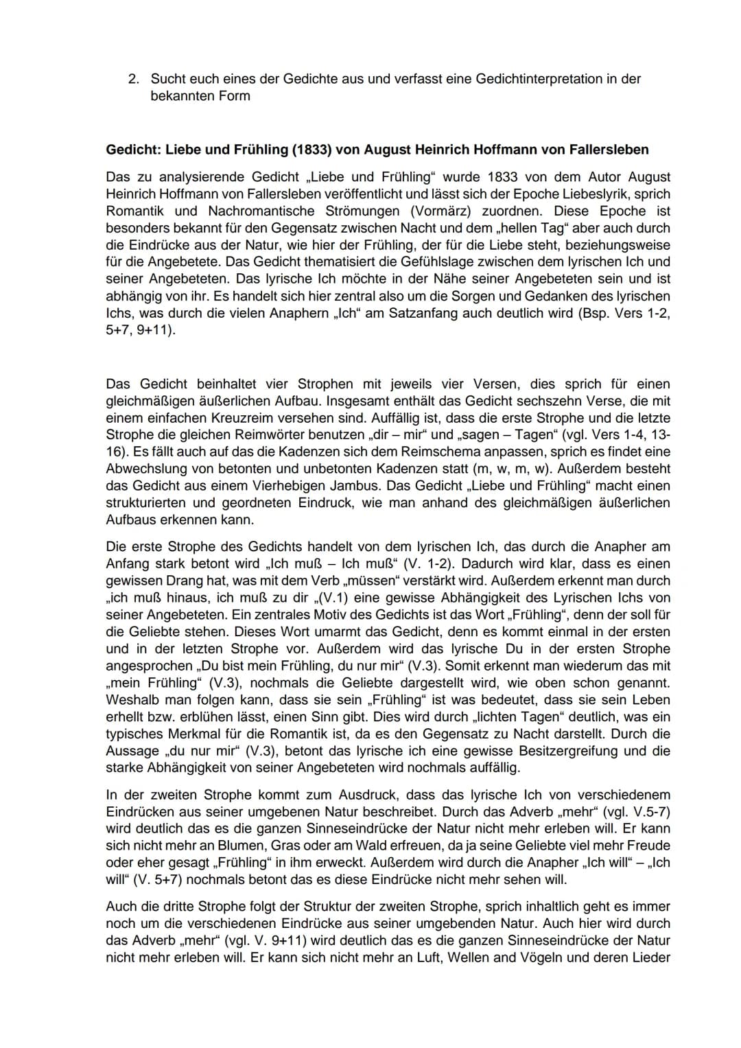 Arbeitsaufträge für die Zeit der Schulschließung (Dezember 20-Januar 21)
Stephanie Mandernach HP1-1
1. Vergleicht die Gedichte und erstellt 