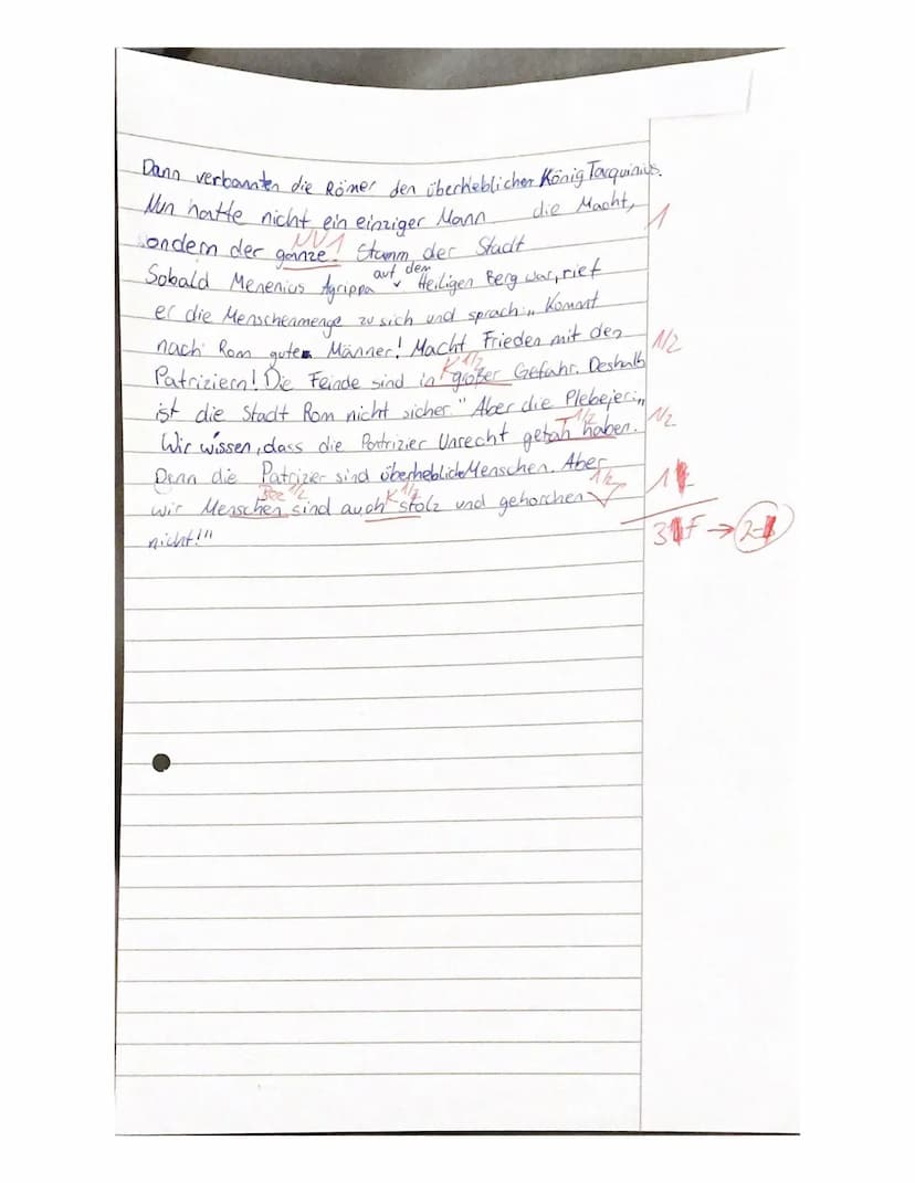 Name:
I. Übersetzung (50%)
expellere, expello, expuli
unus/a/um - ein einziger
potestas, -tatis f - Macht
KA
mons Sacer- Heiliger Berg
Romam