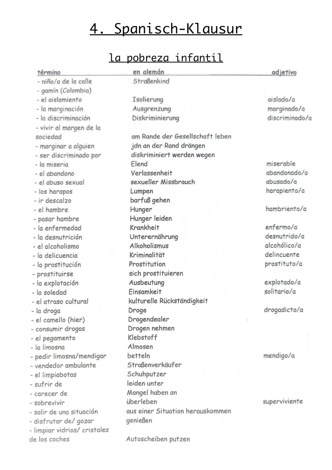 4. Spanisch-Klausur
pretérito imperfecto
pretérito imperfect.
-er -ir
-ar
-aba
-abas
-aba
-ábamos
-ábais
-aban
-ía
-ías
-ía
-íamos
-íais
-ía