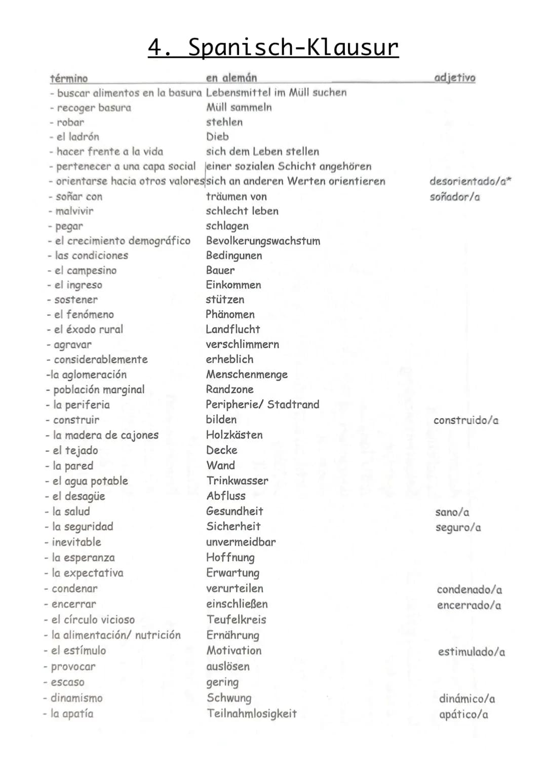4. Spanisch-Klausur
pretérito imperfecto
pretérito imperfect.
-er -ir
-ar
-aba
-abas
-aba
-ábamos
-ábais
-aban
-ía
-ías
-ía
-íamos
-íais
-ía