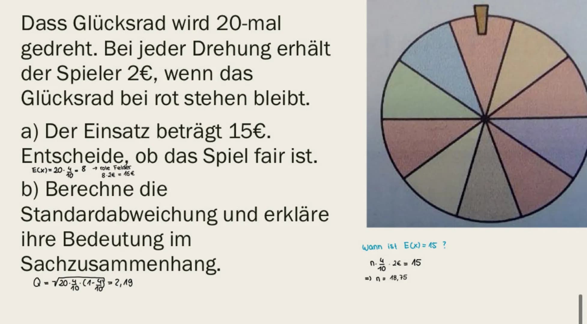 Definition: beschreibt die Anzahl der Versuche
Beispiel 1
Wie oft muss man mit dem Würfel werfen, um mit
einer Wahrscheinlichkeit von 90% mi