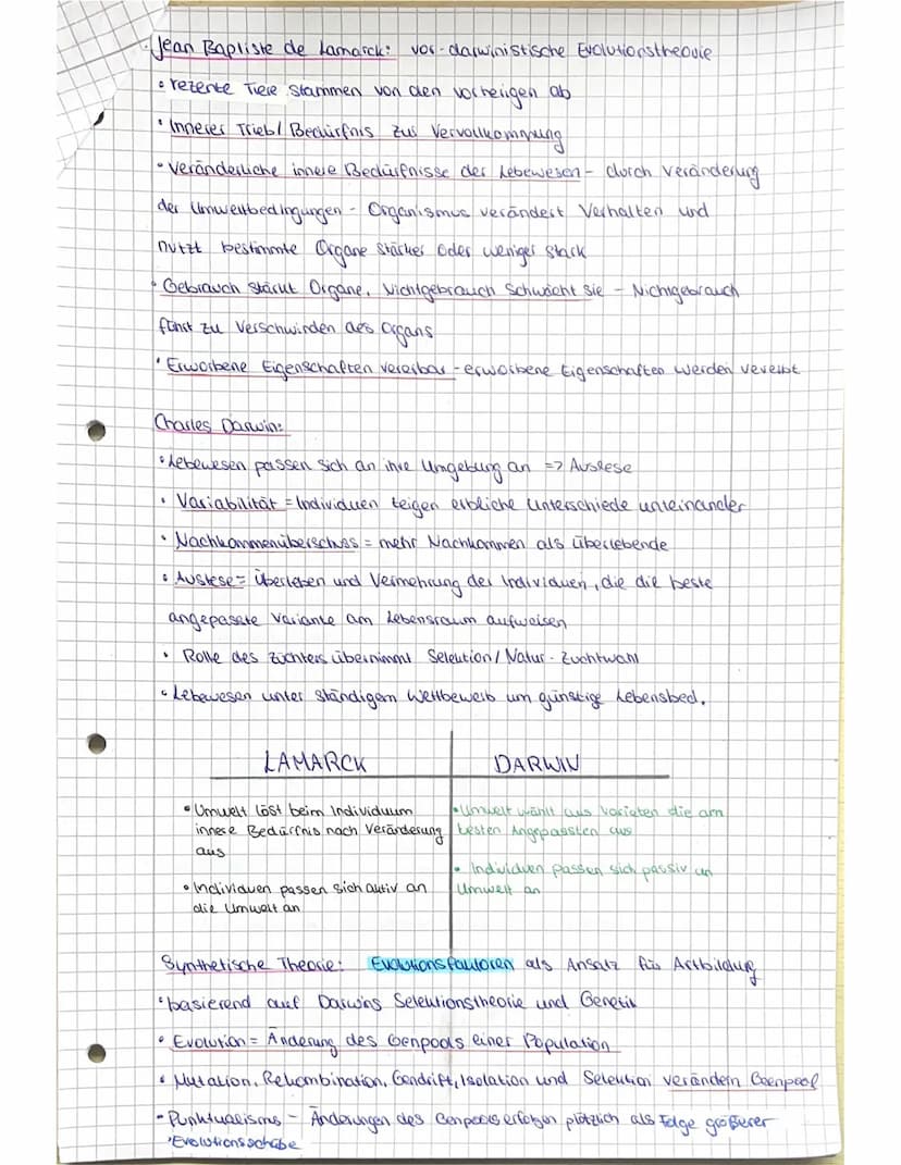 Abitur vorbereitung Biologie LK - Evolution
Grundwissen:
Evolution = Entwicklung und erfolgt durch Veränderung in Gestat
und Verhalten des P