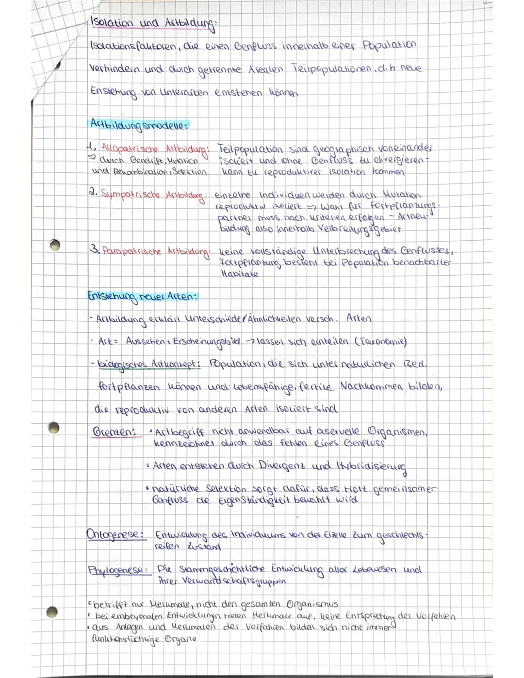 Abitur vorbereitung Biologie LK - Evolution
Grundwissen:
Evolution = Entwicklung und erfolgt durch Veränderung in Gestat
und Verhalten des P