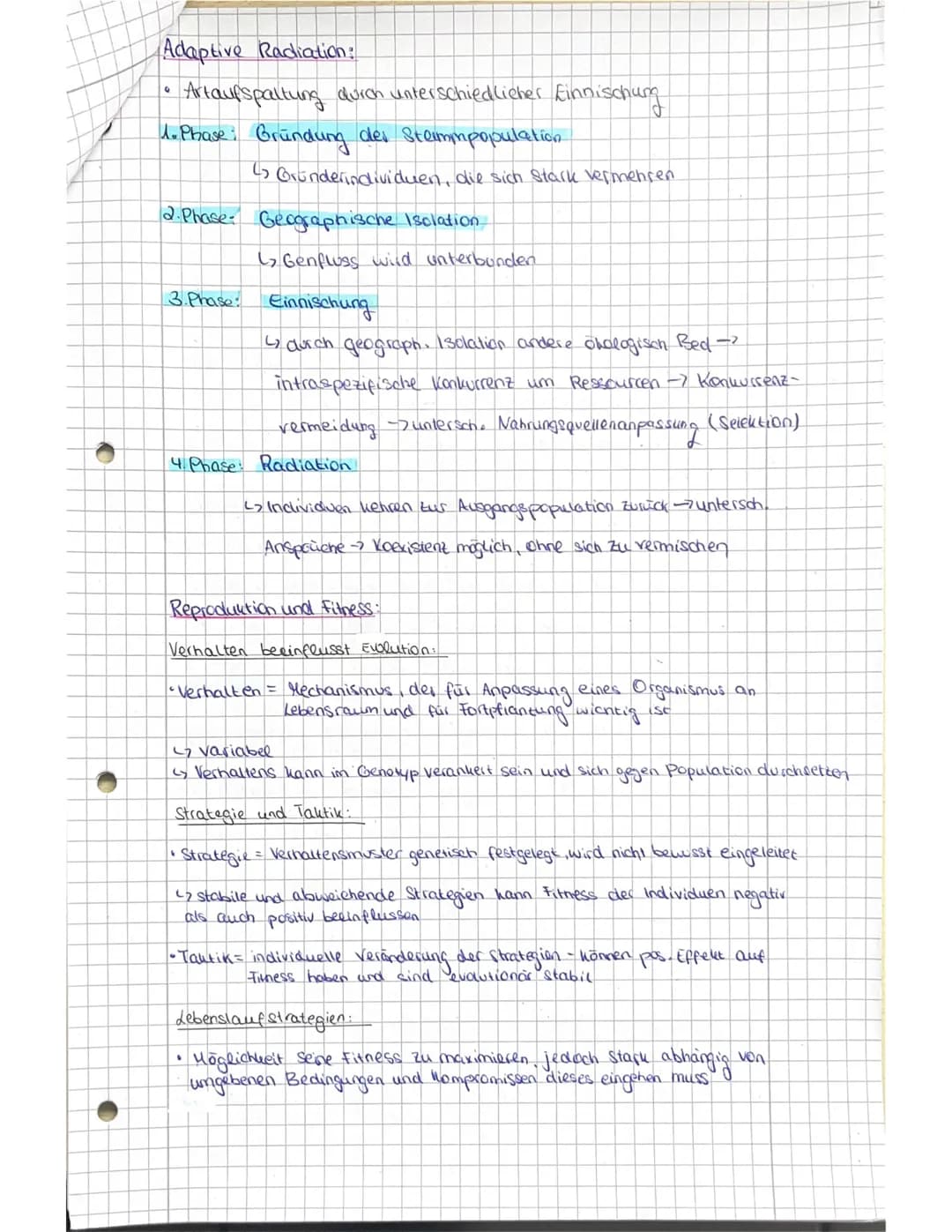 Abitur vorbereitung Biologie LK - Evolution
Grundwissen:
Evolution = Entwicklung und erfolgt durch Veränderung in Gestat
und Verhalten des P