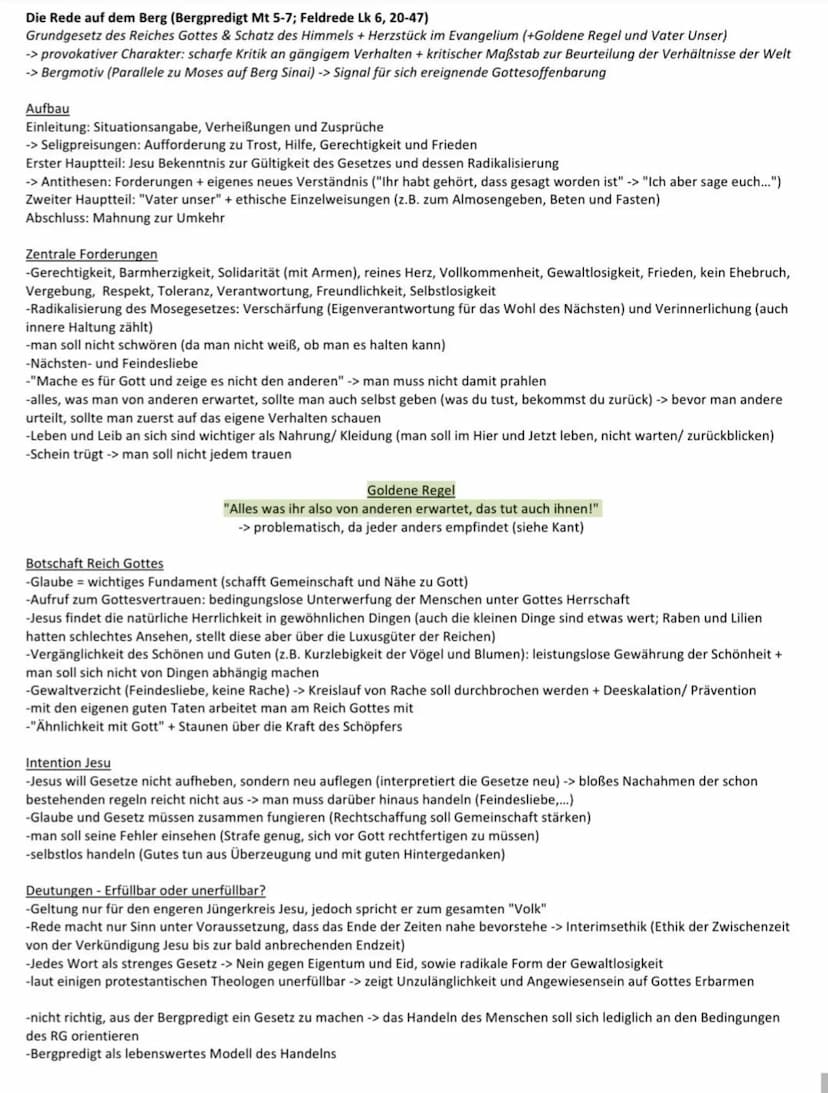 Q1.1 Die Reich-Gottes-Botschaft
Das Reich Gottes
-> Werte: Vergebung, Barmherzigkeit, Gerechtigkeit, Freiheit, Reichtum, Liebe, Versöhnung, 
