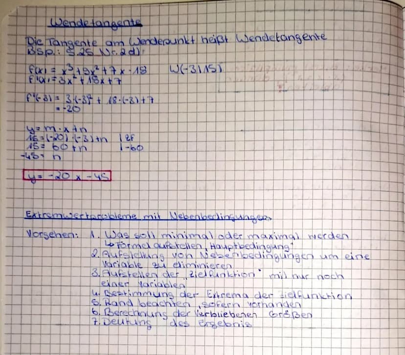 Ableitung bilden
Q1 fix) = 3x²
fix) = 6x
Herke: Byerst multiplizieren
(X. X = x²) danach
ableiten
-
Extremwertberechnung
Geg.: f(x) = 2x²-6x
