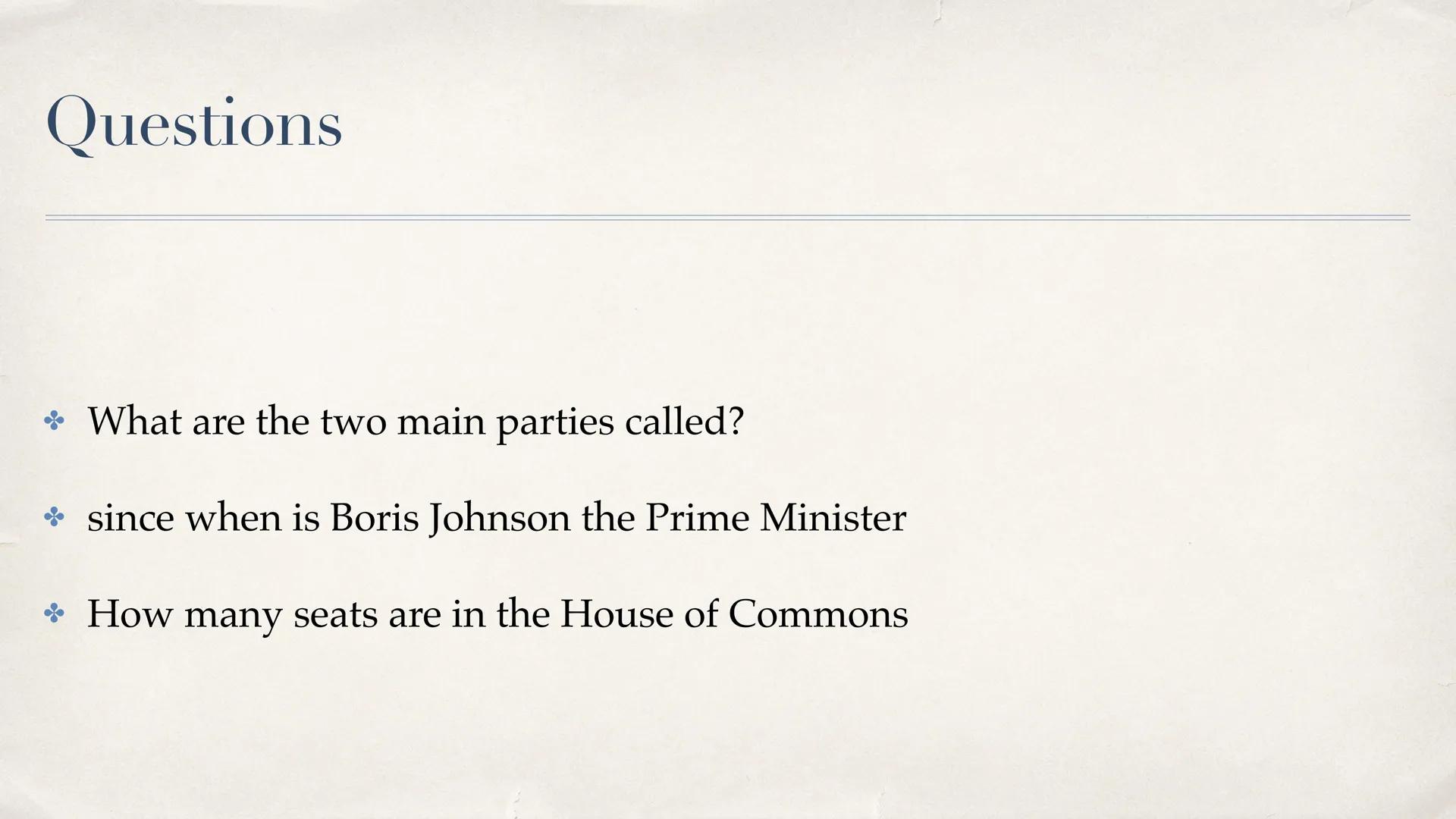 V
S
The political system in the UK
presentation by Laura N
Datum Table of contents
* Separation of powers
Government
Parliament (House of Co