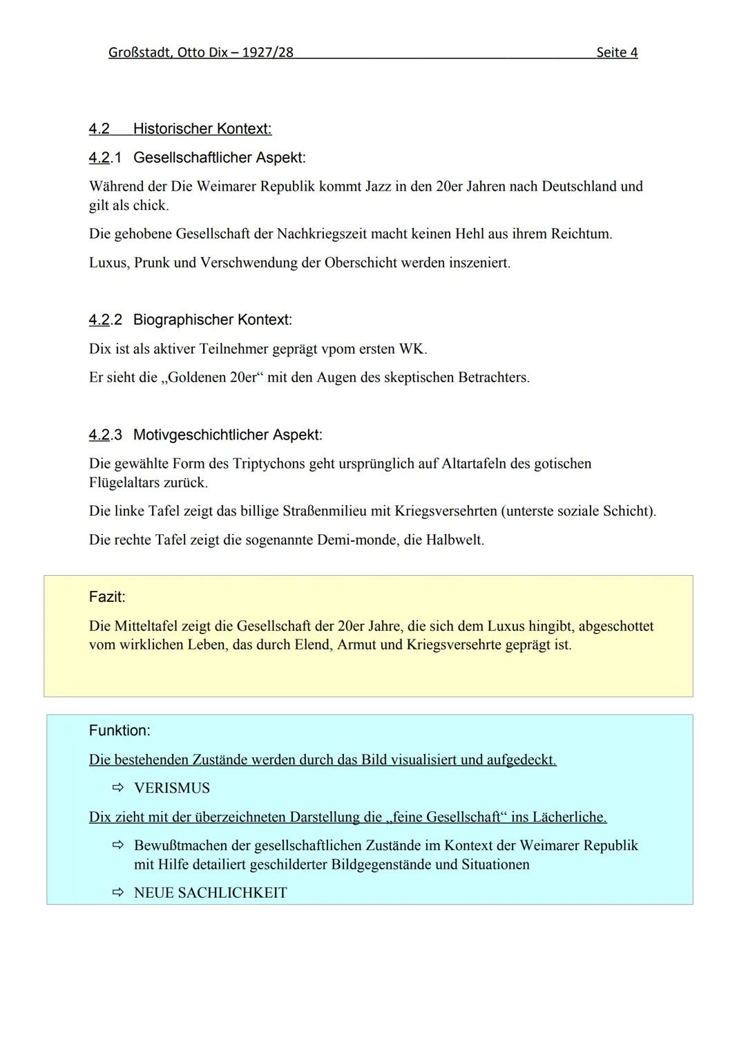 # Großstadttriptychon, Otto Dix- 1927/28, - Mitteltafel - Mischtechnik auf Holz, 181x403

1 Einleitung: Beschreibung:

- Die Aufteilung des 
