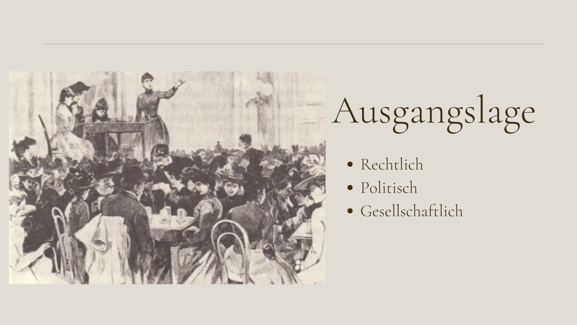 
<h2 id="emanzipationderfraudefinition">Emanzipation der Frau Definition</h2>
<p>Die Emanzipation der Frau beschreibt den Prozess der rechtl