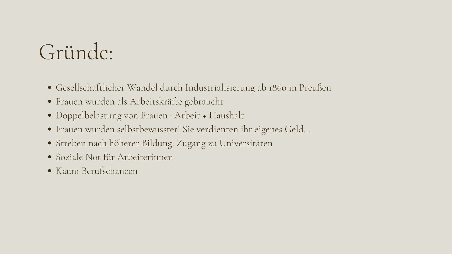 
<h2 id="emanzipationderfraudefinition">Emanzipation der Frau Definition</h2>
<p>Die Emanzipation der Frau beschreibt den Prozess der rechtl