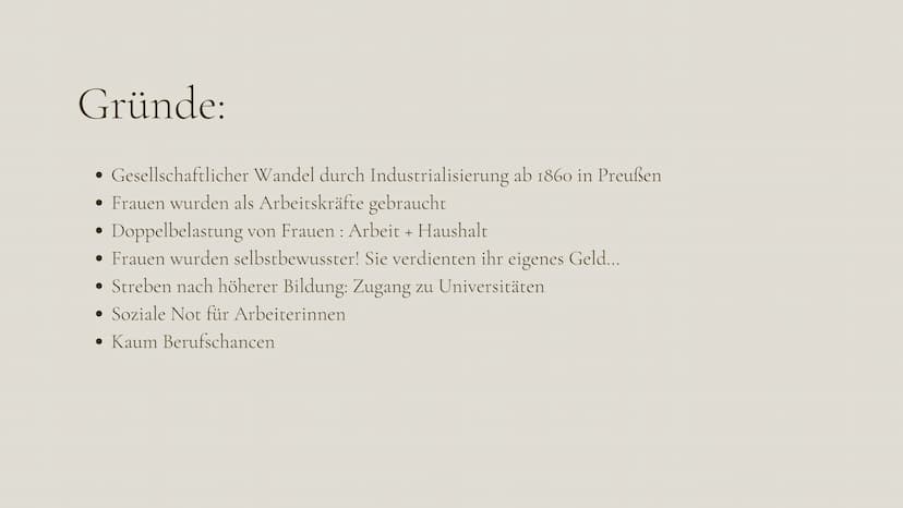 
<h2 id="emanzipationderfraudefinition">Emanzipation der Frau Definition</h2>
<p>Die Emanzipation der Frau beschreibt den Prozess der rechtl