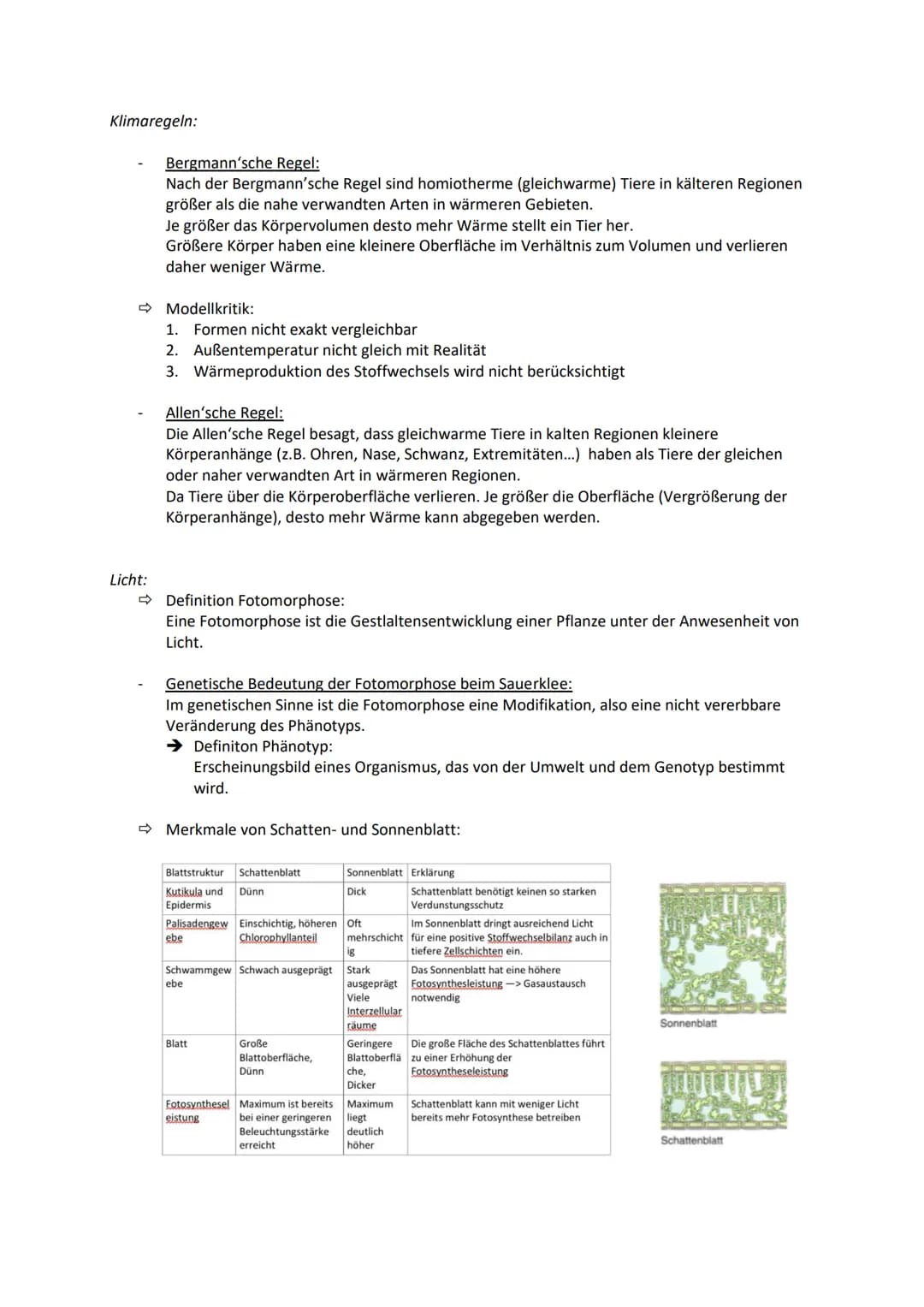 Biologie Q2: Ökologie - Abiotische Faktoren
Definition:
Physikalische und chemische Faktoren der unbelebten Umwelt
Bestandteile/Klimafaktore