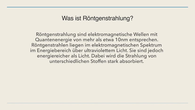 Maram, Medina und Emily 17.11.21
UV- und Röntgenstrahlung Inhaltsverzeichnis
1. Was ist Röntgenstrahlung?
2. Wer erfand die Röntgenstrahlung