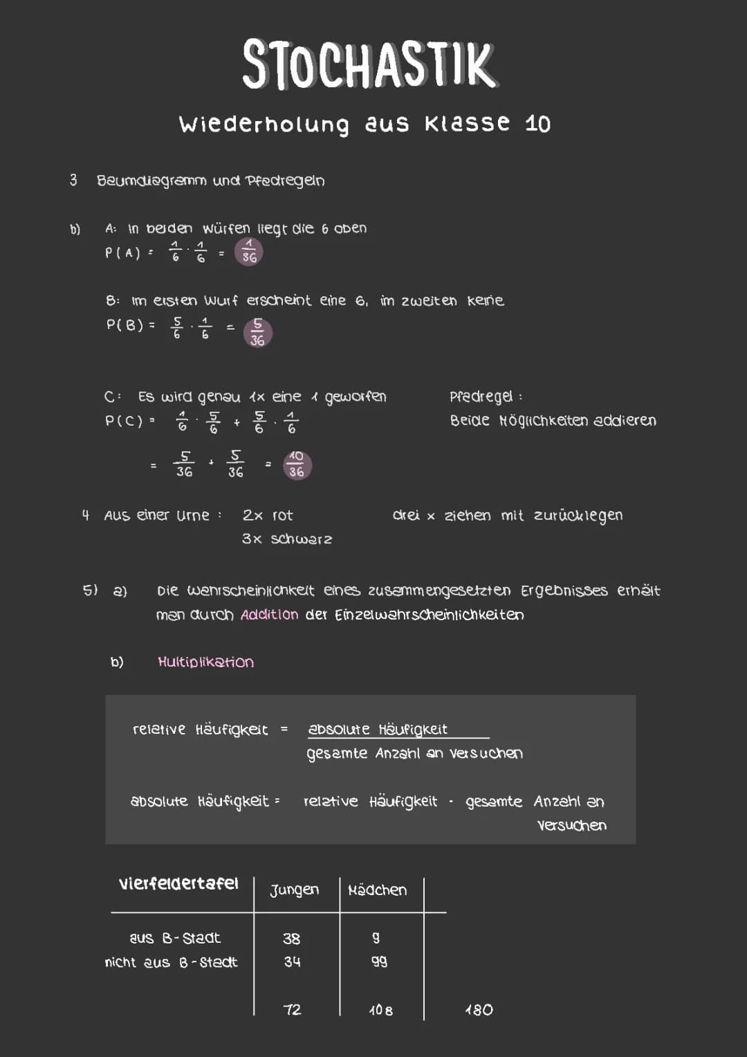 Pfadregeln Baumdiagramm und Bernoulli einfach erklärt für Kids