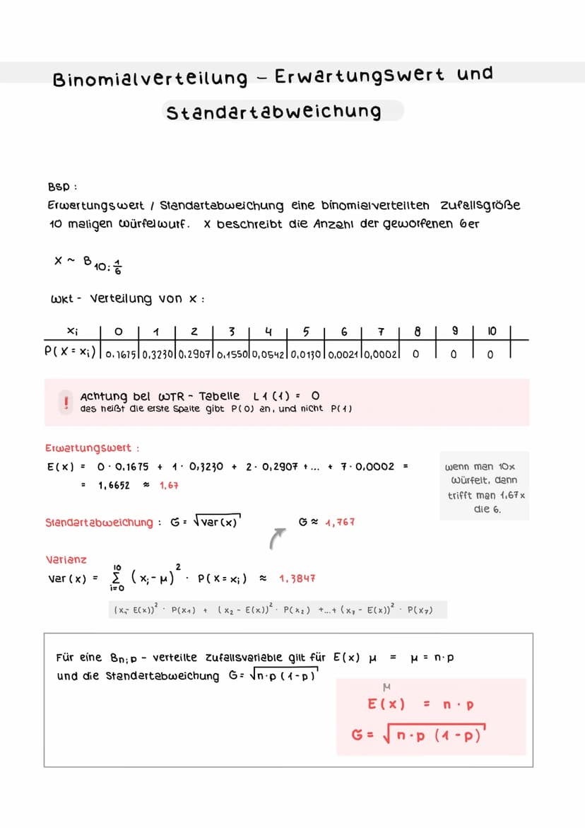 3 Baumdiagramm und Pfedregeln
b)
4
A: In beiden Würfen liegt die 6 oben
P(A) =
P(B) =
STOCHASTIK
Wiederholung aus klasse 10
B: Im ersten wur