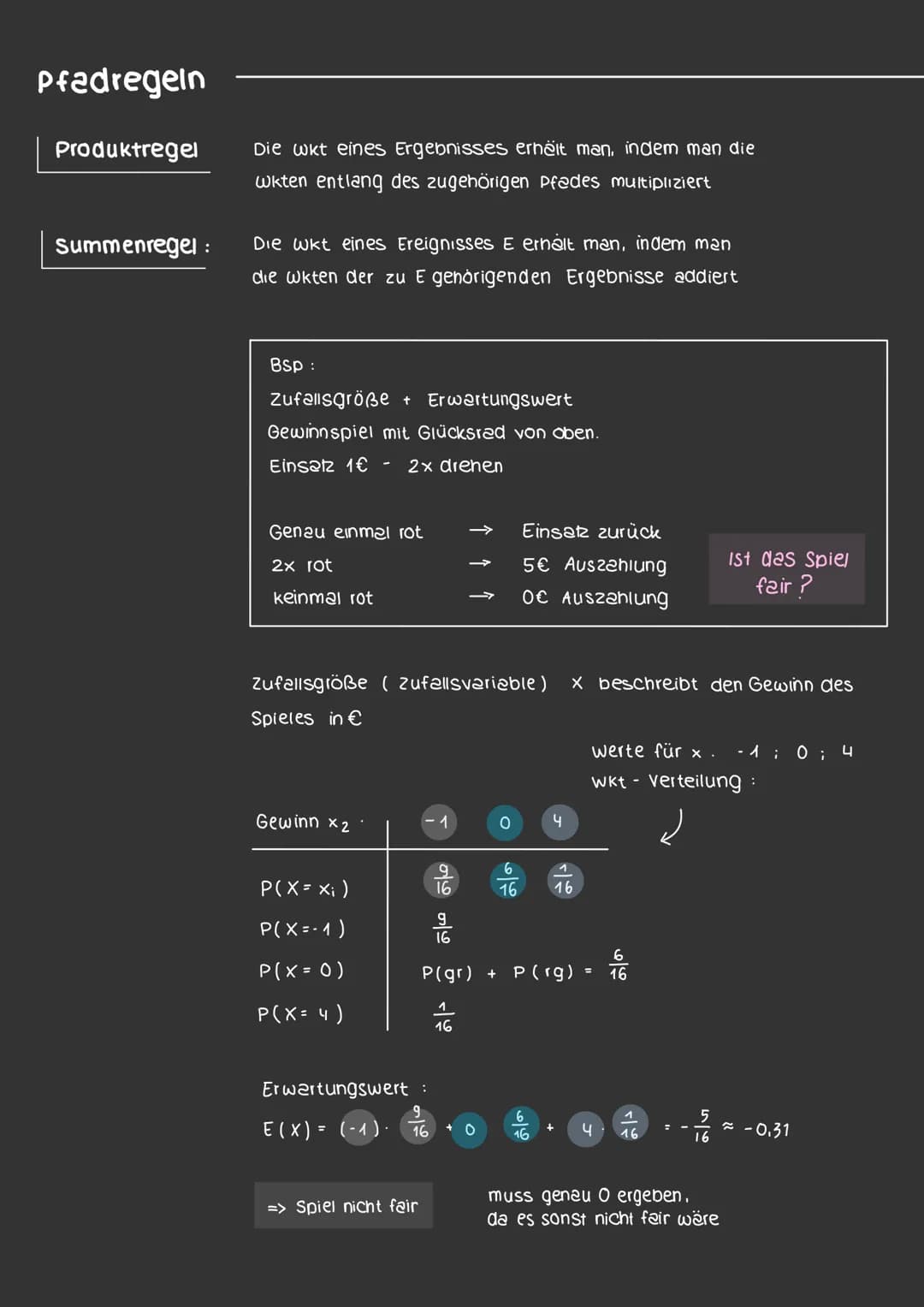 3 Baumdiagramm und Pfedregeln
b)
4
A: In beiden Würfen liegt die 6 oben
P(A) =
P(B) =
STOCHASTIK
Wiederholung aus klasse 10
B: Im ersten wur