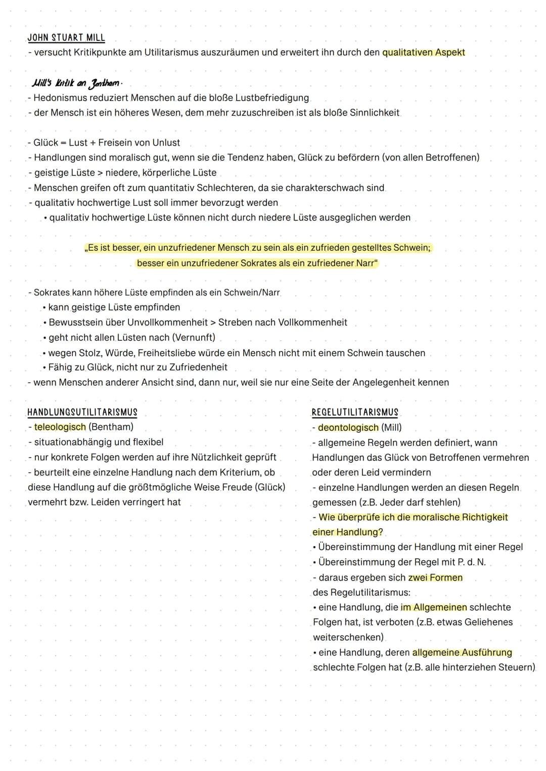 UTILITARISMUS
"Moralisch richtig ist die Handlung, deren Folgen nützlich sind für das Wohlergehen aller Betroffenen."
- Folgenprinzip: Handl