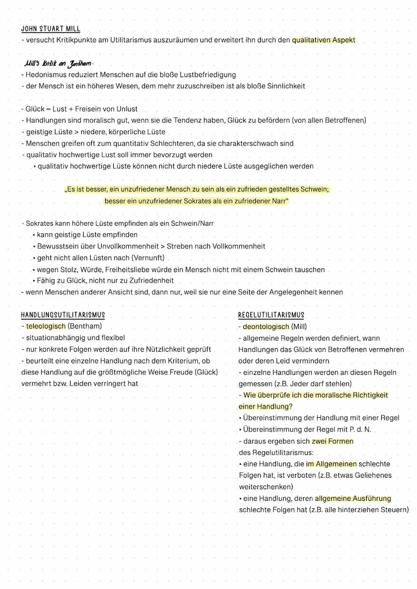 UTILITARISMUS
"Moralisch richtig ist die Handlung, deren Folgen nützlich sind für das Wohlergehen aller Betroffenen."
- Folgenprinzip: Handl