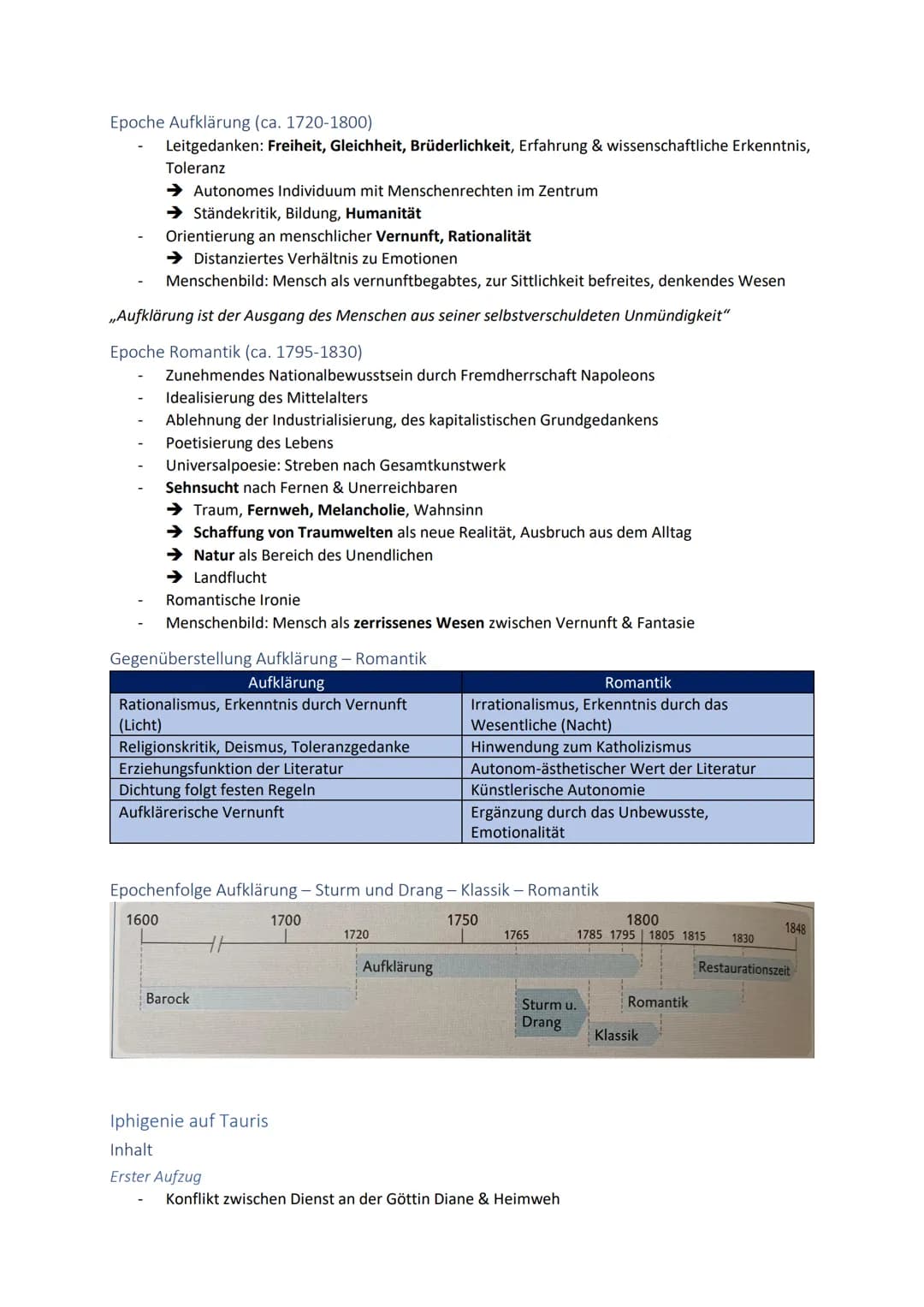 Deutsch Abitur 2021 - R1: Literatur und Sprache um 1800
Inhalt
Epoche Aufklärung (ca. 1720-1800)
Epoche Romantik (ca. 1795-1830).
Gegenübers