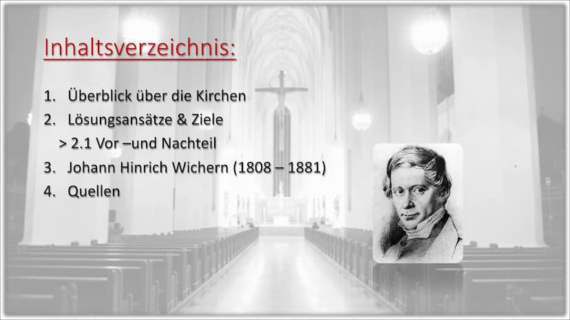 Handout
...zu
„Lösung der sozialen Frage“ – Die Kirche(n)
Inhaltsverzeichnis:
1. Überblick über die Kirchen
2. Lösungsansätze & Ziele
> 2.1 