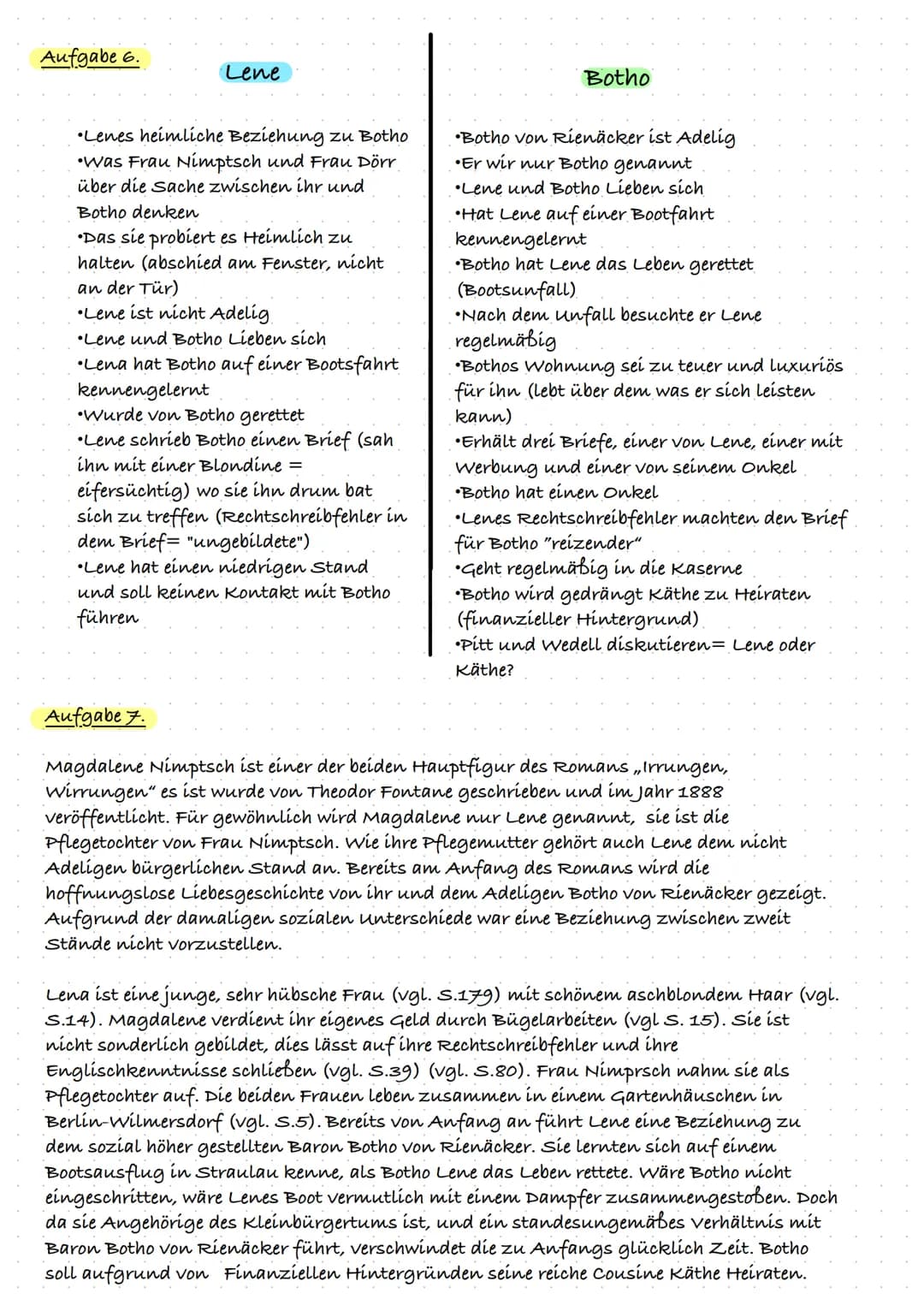 Berufliches Gymnasium
Klassen: 12b, 12d
Fach: Deutsch
●
Thema: Irrungen, Wirrungen - Das erste Kapitel des
Romans, Charakterisierung der Hau